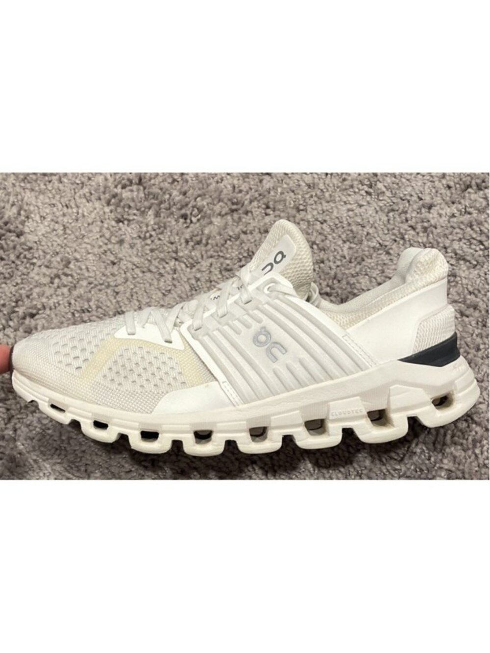 Size 8.5-On Cloudswift Swiss Engineering Womens 41.98923 All White Running Shoes
